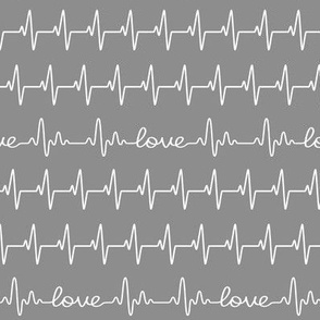 Cardiograph Love - white on grey