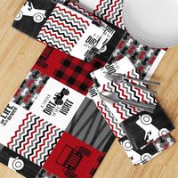 Jeep//A little Dirt Never Hurt//Red+Plaid - Wholecloth Cheater Quilt