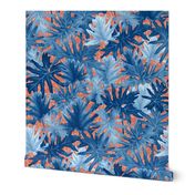 Tropical Leaf Blue Orange