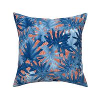 Tropical Leaf Blue Orange