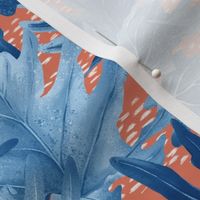 Tropical Leaf Blue Orange