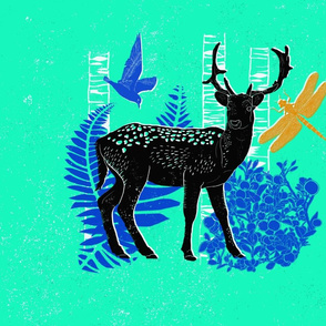 Block Print Deer