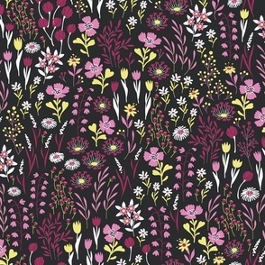 Micro Ditsy Floral Pattern Dark Pink 