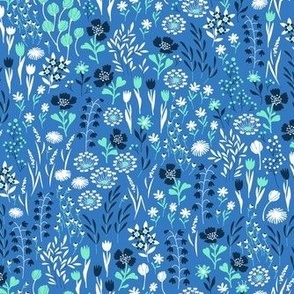 Micro Ditsy Floral Pattern  Blue