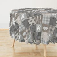 Rustic Woodland Quilt - Neutrals with moose