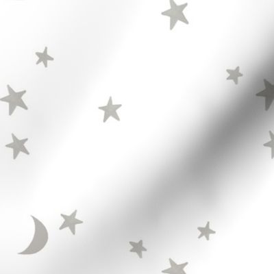 gray stars and moons on white