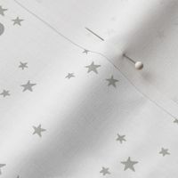 small gray stars and moons on white