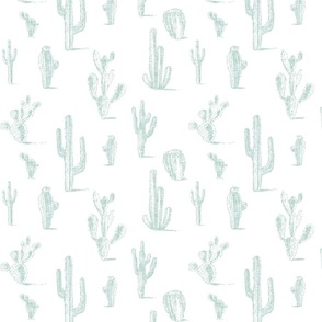 Cacti - mint on white