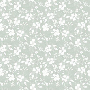 Little Ditsy Floral in Silver Sage