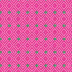 Summer Diamonds and Squares Hot Pink 