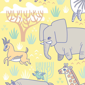 Safari Smiles in Yellow (Wallpaper)