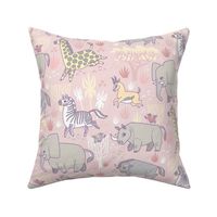 Safari Smiles in Pink (fabric size)