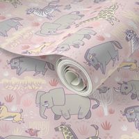 Safari Smiles in Pink (fabric size)