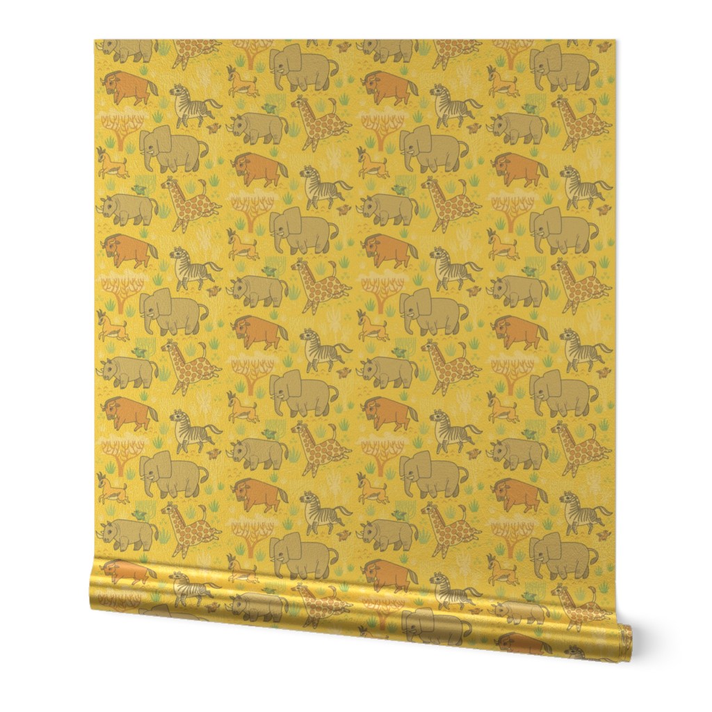 Safari Smiles in Yellow (fabric size)