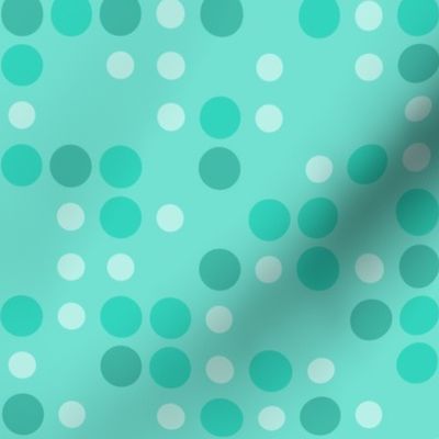 50s Midcentury Polka Dots - Teal - Jumbo