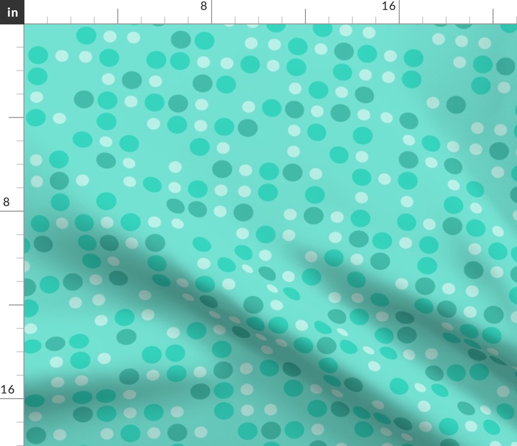 50s Midcentury Polka Dots - Teal - Jumbo