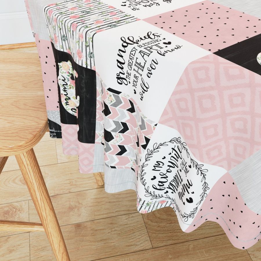 Mimi Bear//Pink - Wholecloth Cheater Quilt - Rotated