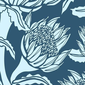 Waratah Rhapsody Teal Large Wallpaper