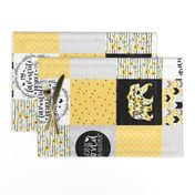 Grandma Bear//Sunflower - Wholecloth Cheater Quilt - Rotated