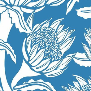 Waratah Rhapsody Cornflower Large Wallpaper