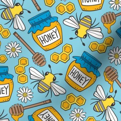 Honey & Bees in Blue