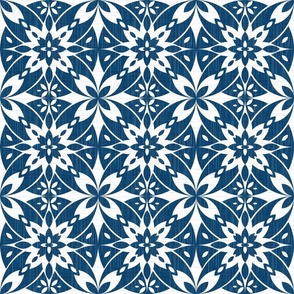 Navy Blue Mediterranean Tile / Big Scale