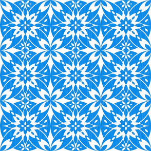 Classic Blue Floral Tile / Big Scale