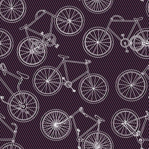 Bicycle Pattern with Striped Purple Line Background