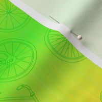 Bicycle Pattern with Gradient of Yellow & Green