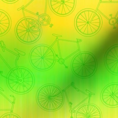 Bicycle Pattern with Gradient of Yellow & Green