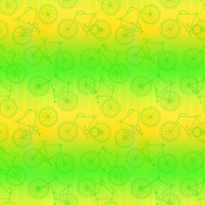 Bicycle Pattern with Gradient of Yellow & Green