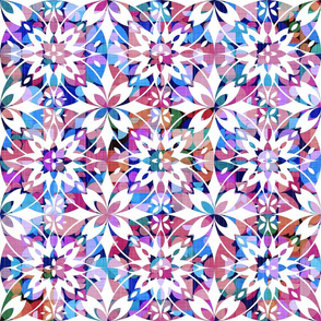 Colorful Geometric Tile - Lilac and Magenta / Big Scale