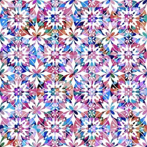 Colorful Geometric Tile - Lilac and Magenta / Small Scale