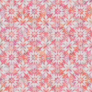 Pink Geometric Floral Tile / Small Scale