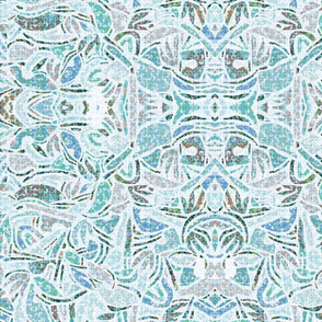 Boho Mosaic Texture - Aqua Shades / Big Scale