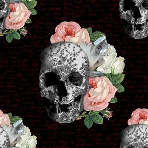 girly skulls and roses wallpaper