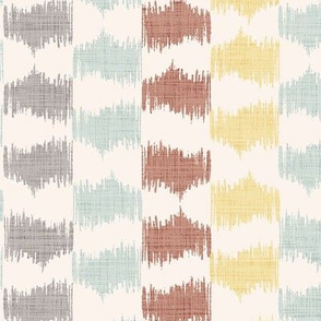 Ikat Stripe in Cinnamon, Silver Sage and Maize
