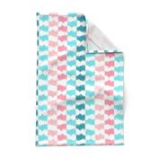 Ikat Stripe in Aqua and Pink 