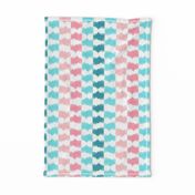 Ikat Stripe in Aqua and Pink 