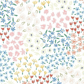 floral mix on a white background | large scale