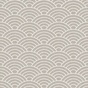 Japanese Waves Scallops Greige Taupe