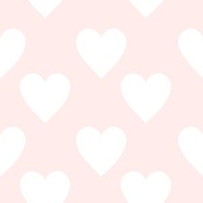 6" White and Pink Hearts