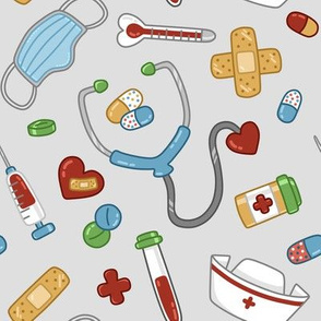 Cute Medical Stuff on Gray large