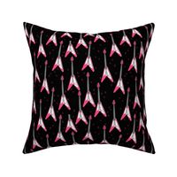 pink v guitar fabric - guitar fabric, music guitar - black