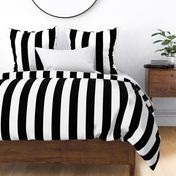 3" Black and White Stripes - Vertical - 3 Inch / 3 In / 3in