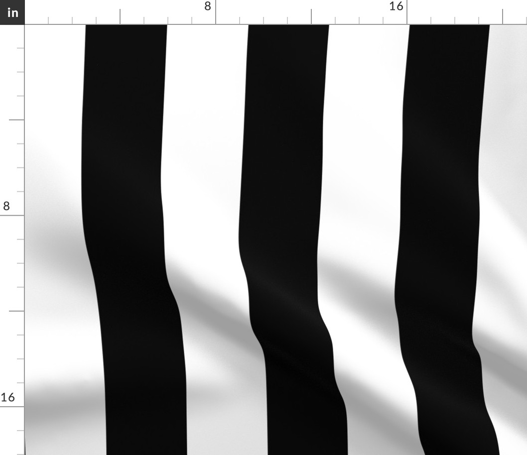 3" Black and White Stripes - Vertical - 3 Inch / 3 In / 3in