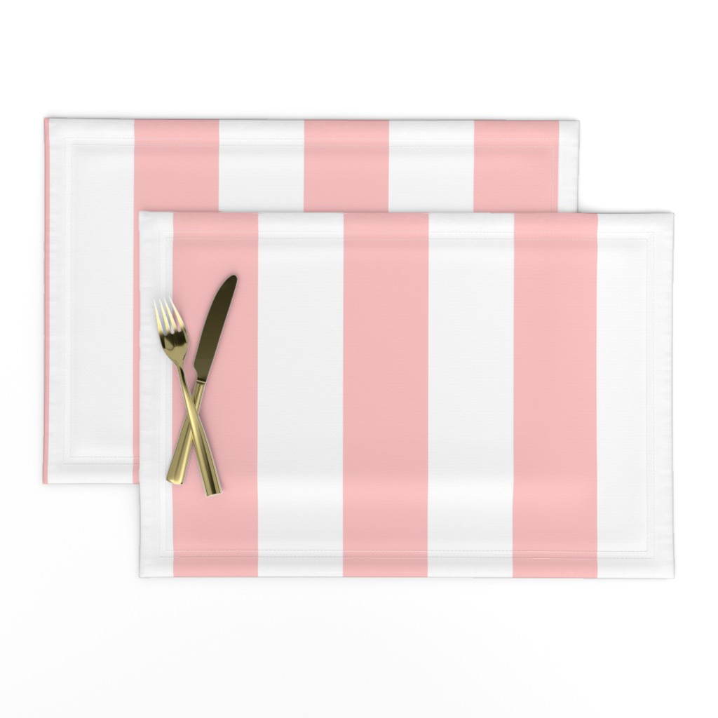 3" Blush Pink and White Stripes - Vertical - 3 Inch / 3 In / 3in