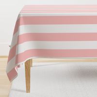 3" Blush Pink and White Stripes - Vertical - 3 Inch / 3 In / 3in