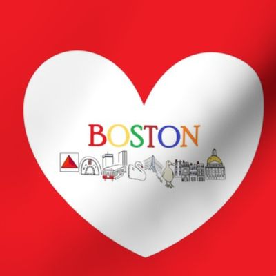 boston heart fabric