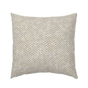 Tweed Herringbone Woollen Cloth Beige Grey Small Scale